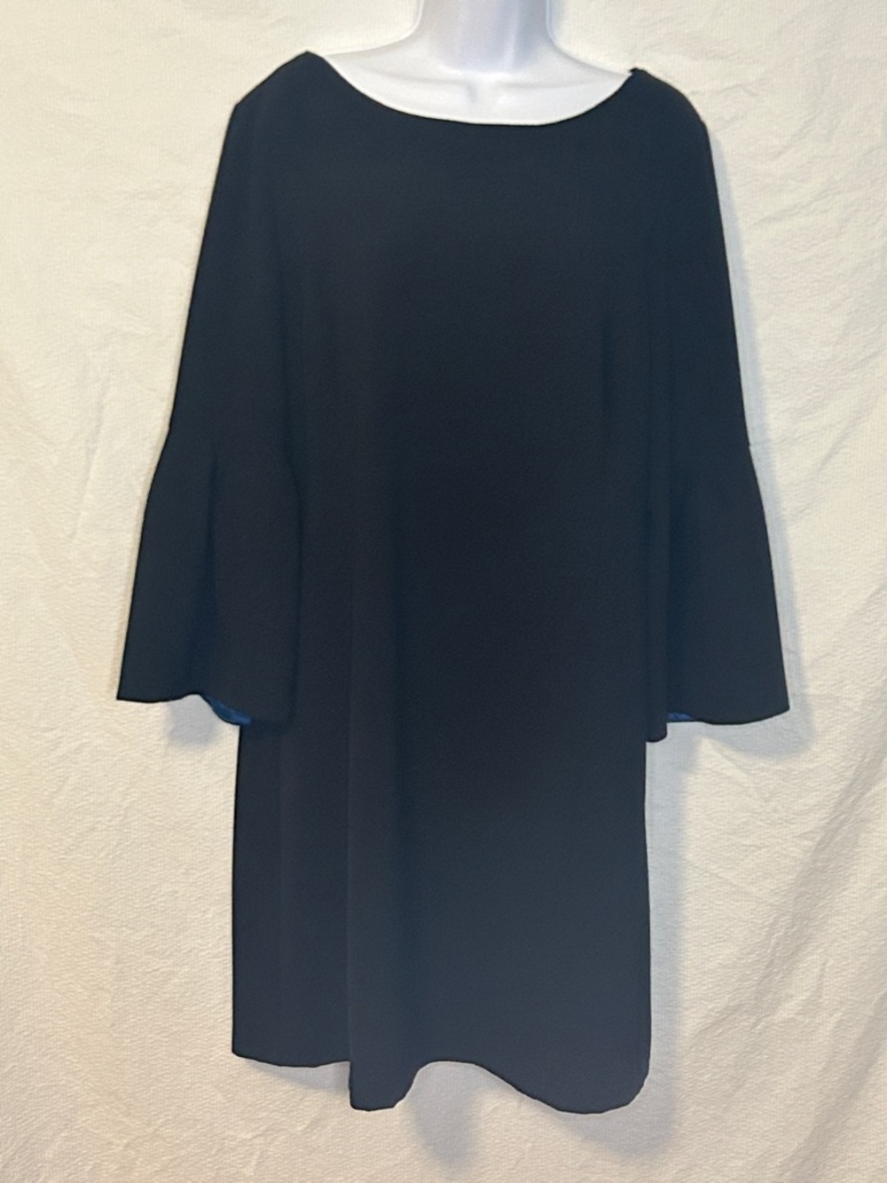 Laundry By Shelli Segal Classic Black Long Bell Sleeve Dress, Size 14